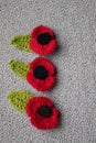 Hand made crochet poppy for Remembrance Day Royalty Free Stock Photo